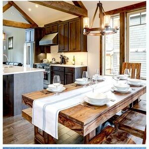 Elegant White and Blue Table Runner